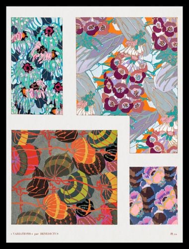 Plakat 30x40cm Kwiaty Art Deco v.10, Bénédictus Vintage do Salonu na Arena.pl