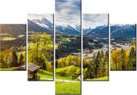 70 100CM OBRAZ 5 ELEM WIDOK DOLINĘ DRUK PŁÓTNO