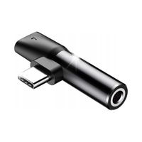 Adapter Audio Baseus USB-C do Mini Jack 3.5mm + USB-C (czarny)