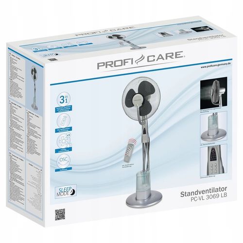Podłogowy wentylator stojący z nawilżaczem i pilotem 3 w 1 ProfiCare PC-VL na Arena.pl