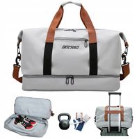 TORBA PODRÓŻNA DO SAMOLOTU SPORTOWA NA TRENING DUŻA POJEMNA JASNY SZARY