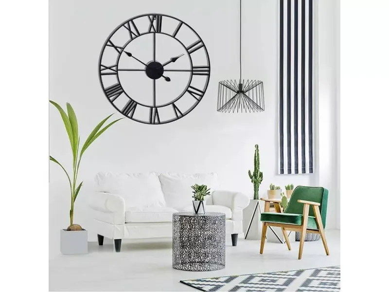 Zegar ścienny rzymski retro vintage loft 3d 50cm z cichym mechanizmem zdjęcie 4