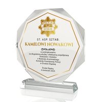 Statuetka Szklana z Nadrukiem Prezent dla Policjanta na Emeryturę