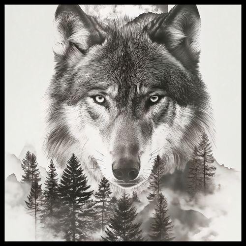 Plakat 50x50cm Wilczy Duch Lasu na Arena.pl