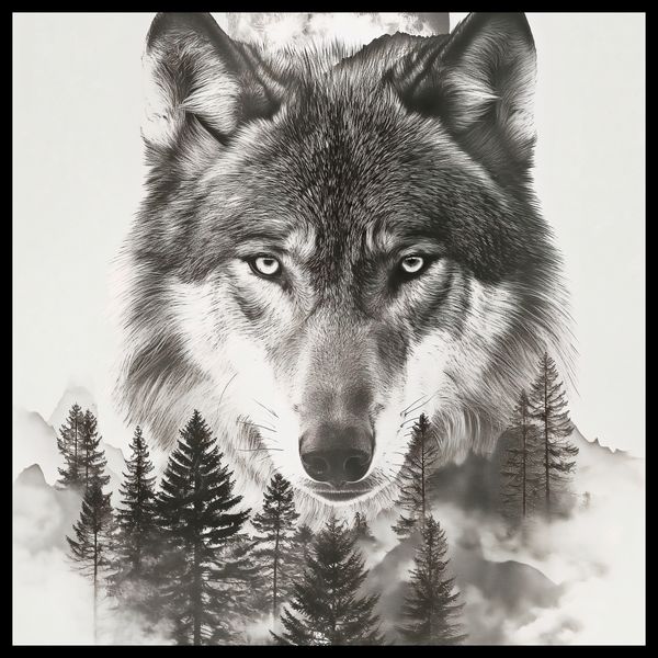 Plakat 50x50cm Wilczy Duch Lasu zdjęcie 2