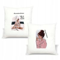 Poduszka z nadrukiem napis PREZENT ZOSTAŃ W DOMU