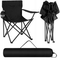 Krzesło Turystyczne Plażowe Ogrodowe Z Oparciem Kempingowe + Pokrowiec