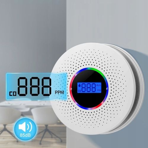 CZUJNIK CZADU I DYMU 2w1 detektor tlenku węgla LCD certyfikowany ALARM X 2 na Arena.pl