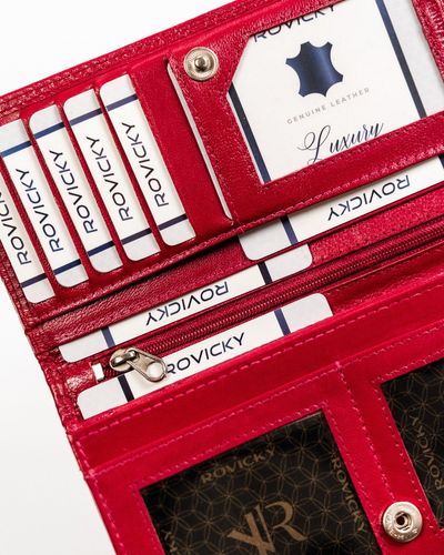 skórzany portfel damski z klapą - rovicky na Arena.pl