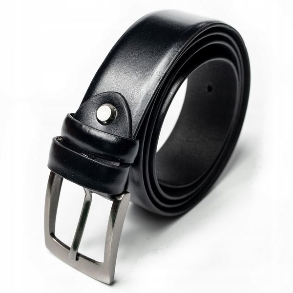 pasek skórzany męski bom-01-so black 110 zdjęcie 1