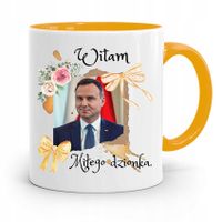 Kubek Żółty Prezydenta Andrzej Duda Pis Dla Ciebie Z Nadrukiem Ze Zdjęciem