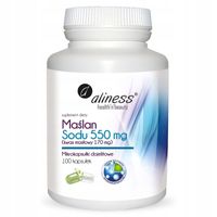 Aliness Maślan Sodu 550 mg (Kwas masłowy 170 mg) - 100 kapsułek wege