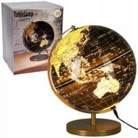 Lampka Stołowa Globus LED Czarno-Złota 31 cm Dekoracja Biura