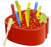 Drewniana Gra Złap Robaczka TRUSKAWKA MAGNES