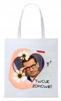Mateusz Morawiecki Pis Torba Eco Biała Shopper Z Nadrukiem Ze Zdjęciem