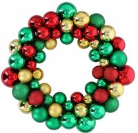 Wianek świąteczny stroik na drzwi z bombek dekoracyjny ozdobny 35 cm