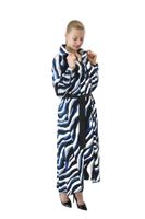 Długa Zwiewna Sukienka z Paskiem Czarno-szara 1