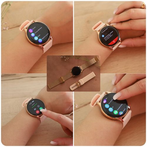 SMARTWATCH ZEGAREK DAMSKI MENU PL 300mAh AMOLED 2 PASKI BT 5.2 ROZMOWY SMS na Arena.pl