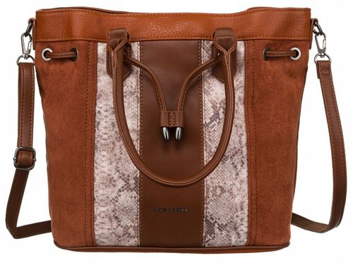 torba damska ze skóry ekologicznej z motywem skóry węża - david jones na Arena.pl