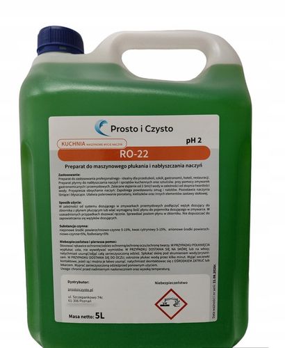 Płyn nabłyszczacz do zmywarki gastronomicznej 5l na Arena.pl