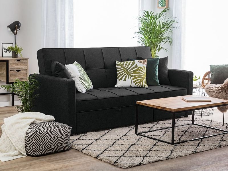 Sofa rozkładana czarna GLOMMA zdjęcie 2