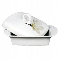 MASELNICZKA Porcelanowa z Pokrywką Lubiana Magnolia 16,8 x 12,3 x 8,8 cm