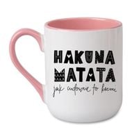 KUBEK "HAKUNA MATATA" Wzór - Elegant Coffee Różowy 330 ml