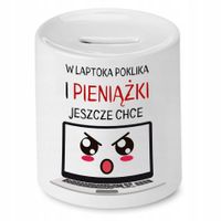 Skarbonka Informatyka Programisty Laptoka Poklika Z Nadrukiem Ze Zdjęciem