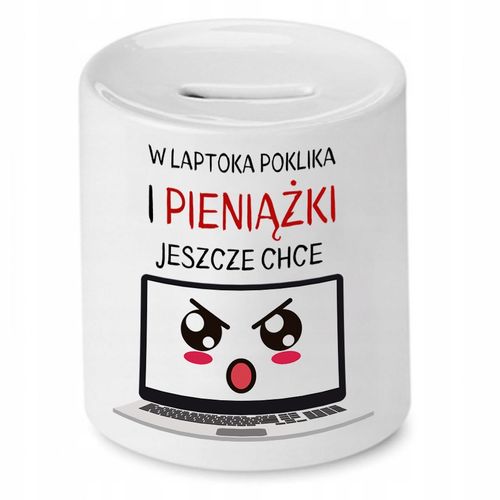 Skarbonka Informatyka Programisty Laptoka Poklika Z Nadrukiem Ze Zdjęciem na Arena.pl
