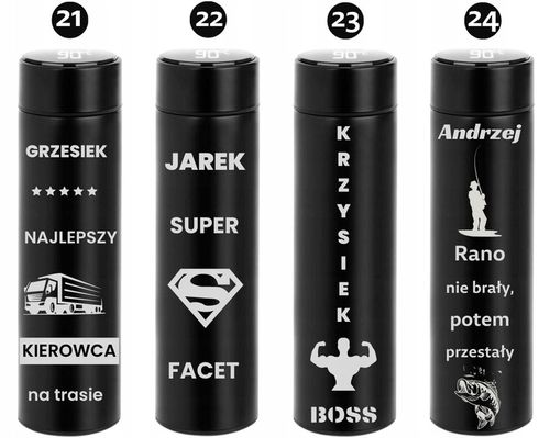 KUBEK TERMICZNY Termos LED GRAWER DO HERBATY KAWY Prezent Na URODZINY LOGO na Arena.pl