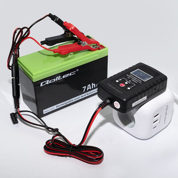 Qoltec Ładowarka AGM GEL STD 6/12V 2A LED Prostownik zdjęcie 3