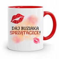Dla Sprzątaczki Kubek Czerwony Na Prezent Urodziny Z Nadrukiem Ze Zdjęciem