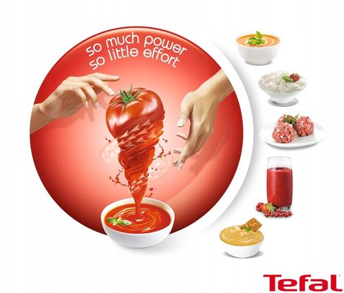 Blender Przenośny Ręczny TEFAL QUICKCHEF HB658838 Stalowe ostrza 1000 W na Arena.pl