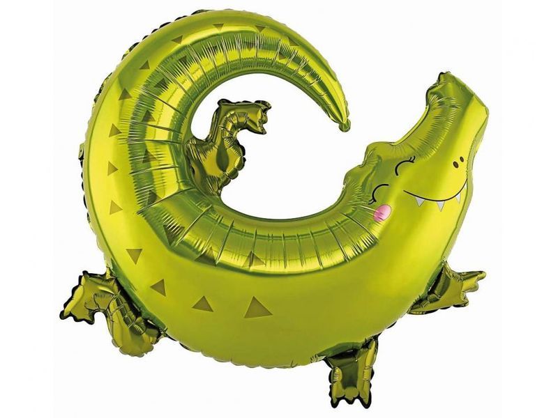 Balon foliowy „Krokodyl”, 80 cm x 71 cm [balon na hel] zdjęcie 1