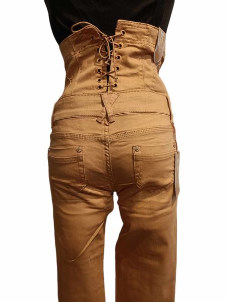 Spodnie brązowe wysoki stan zdjęcie 3