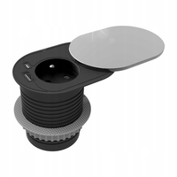 GNIAZDO MEBLOWE ORNO OR-GM-9042/G Ø6CM WPUSZCZANE PRZEWÓD 1,9m SREBRNE