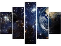 105CM 150CM OBRAZ 5 ELEM WŚRÓD GWIAZD DRUK