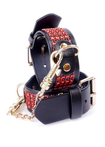 Fetish B - Series Handcuffs with cristals 3 cm Red Line na Arena.pl