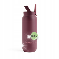 Waterdrop Bidon Butelka Termiczna Uniwersalna 600ml + Zakrętka ze Słomką