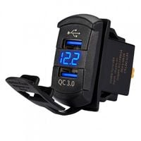 ŁADOWARKA SOLVIAN DUAL PORT QC3 12-24V NIEBIESKIE PODŚWIETLENIE