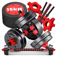 HANTLE 15kg BITUMICZNE 2x7,5kg + GRYF SZTANGA ZESTAW HANTLI