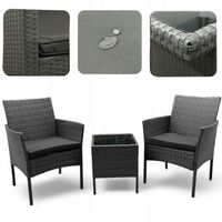 ZESTAW MEBLI OGRODOWYCH NM04 MTG MEBLE OGRODOWE TECHNORATTAN SZARY