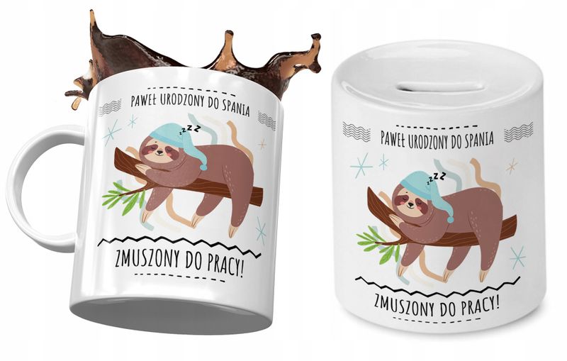 Dla Pawła Zestaw Kubek + Skarbonka Na Prezent Z Nadrukiem Ze Zdjęciem zdjęcie 1