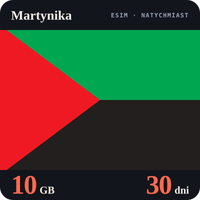 Karta eSIM Internet Martynika 10 GB na 30 dni - bez rejestracji