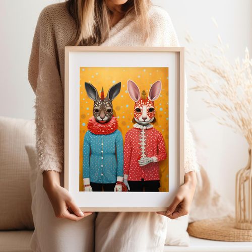 Plakat portret cyrkowy duet 29,7x42 cm A3 na Arena.pl