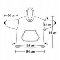 KOC BLUZA Oversize Ciepła Gruba KOCOBLUZA 2w1 XXL gwiazdki Futrzak kaptur
