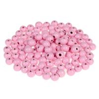 Drewniane koraliki KULA 8mm 120szt. różowy jasny