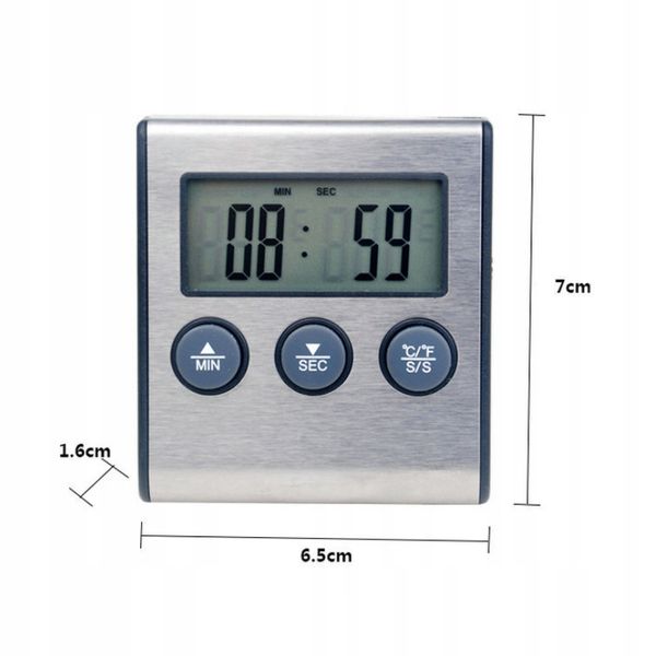 TERMOMETR DO WĘDZARNI Pieczenia GRILLA SONDA TIMER zdjęcie 3
