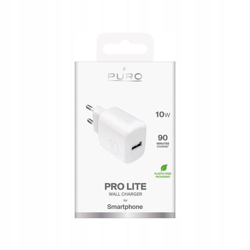 Ładowarka sieciowa Puro PROLITE 10W USB-A - biała na Arena.pl