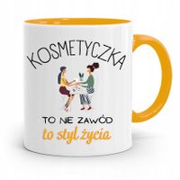 Kubek Żółty Dla Kosmetyczki To Styl Życia Prezent Z Nadrukiem Ze Zdjęciem